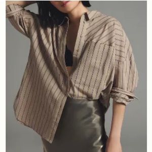 Anthropologie Pilcro striped boyfriend shirt